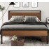 SHA CERLIN 14" Full Size Metal Platform Bed Frame with Wood Headboard and Footboard, Mattress Foundation, No Box Spring Required, Large Under Bed Storage, Non-Slip and Noiseless, Walnut