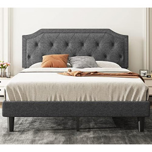 Upholstered Full Size Platform Bed Frame