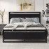 Queen Size Bed Frame with Modern Wooden Headboard/Heavy Duty Platform Metal Bed Frame Queen Size Bed Frame with Modern Wooden Headboard/Heavy Duty Platform Metal Bed Frame