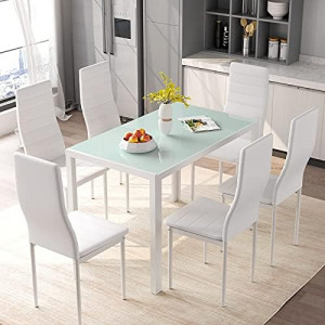 7 Piece Kitchen Dining Table Set for 6