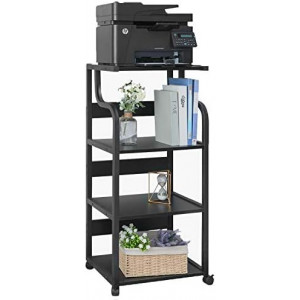 4 Tier Mobile Home Printer Stand with Capacious Storage