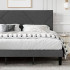 King Size Upholstered Bed Frame with Geometric Headboard