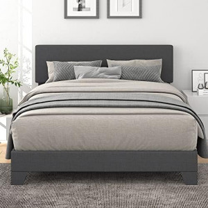 King Size Upholstered Platform Bed Frame