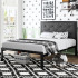 Twin Size Metal Platform Bed Frame with Fabric Twin Size Metal Platform Bed Frame with Fabric