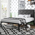 Twin Size Metal Platform Bed Frame with Fabric Twin Size Metal Platform Bed Frame with Fabric
