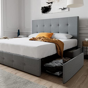 Full Upholstered Storage Bed Frame