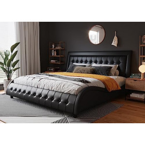 King Size Box-Tufted Platform Bed