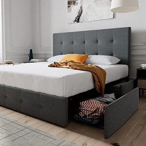  Full Upholstered Storage Bed Frame 