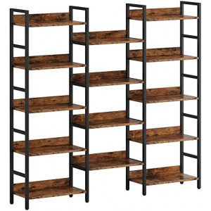 Bookcases and Bookshelves Triple Wide 5 Tiers