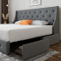 King Size Platform Bed Frame with 4 Storage