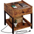 Nightstand, Bedside Table with Charging Station Nightstand, Bedside Table with Charging Station