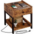 Nightstand, Bedside Table with Charging Station Nightstand, Bedside Table with Charging Station