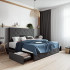 Upholstered Queen Platform Bed Frame with Adjustable Headboard and 4 Drawers Upholstered Queen Platform Bed Frame with Adjustable Headboard and 4 Drawers
