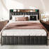 Full Bed Frame with Storage Headboard & Footboard Full Bed Frame with Storage Headboard & Footboard