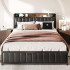 Full Bed Frame with Storage Headboard & Footboard Full Bed Frame with Storage Headboard & Footboard