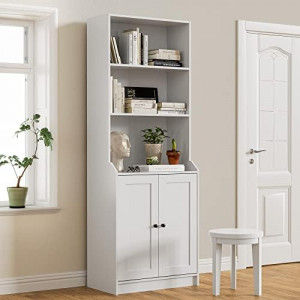 White Bookshelf with Doors