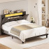 Full Bed Frame with Storage Headboard and Charging Station Full Bed Frame with Storage Headboard and Charging Station