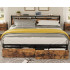 King Bed Frame with Storage Headboard