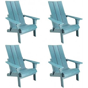 Folding Adirondack Chair (4, Blue)