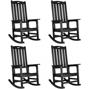 Patio Oversized Rocking Chair Outdoor Set of 4