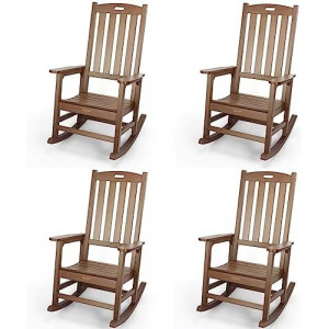 Patio Oversized Rocking Chair Outdoor Set of 4