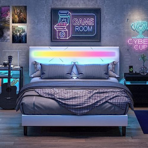 Twin Bed Frame with LED Lights
