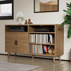 Record Player Stand with Vinyl Storage