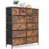 Tall Chest Organizer Unit with Textured Print Bins Dresser Tall Chest Organizer Unit with Textured Print Bins Dresser