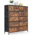 Tall Chest Organizer Unit with Textured Print Bins Dresser Tall Chest Organizer Unit with Textured Print Bins Dresser
