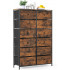 Tall Chest Organizer Unit with Wood Print Bins Tall Chest Organizer Unit with Wood Print Bins