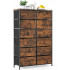 Tall Chest Organizer Unit with Wood Print Bins Tall Chest Organizer Unit with Wood Print Bins